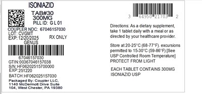 Label (64950 217 03 Isoniazid 300mg 67046 1570 30)